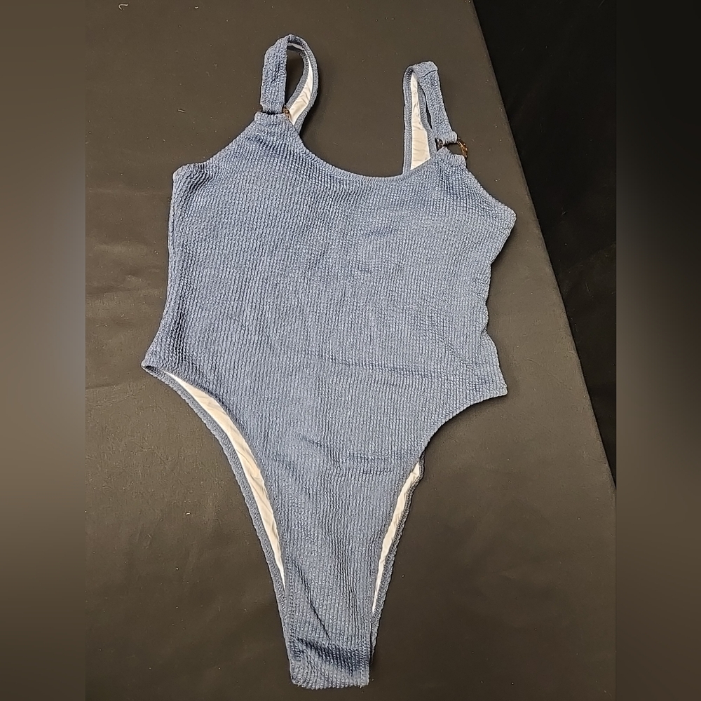 XL One Piece Ribbed Bathing Swimsuit